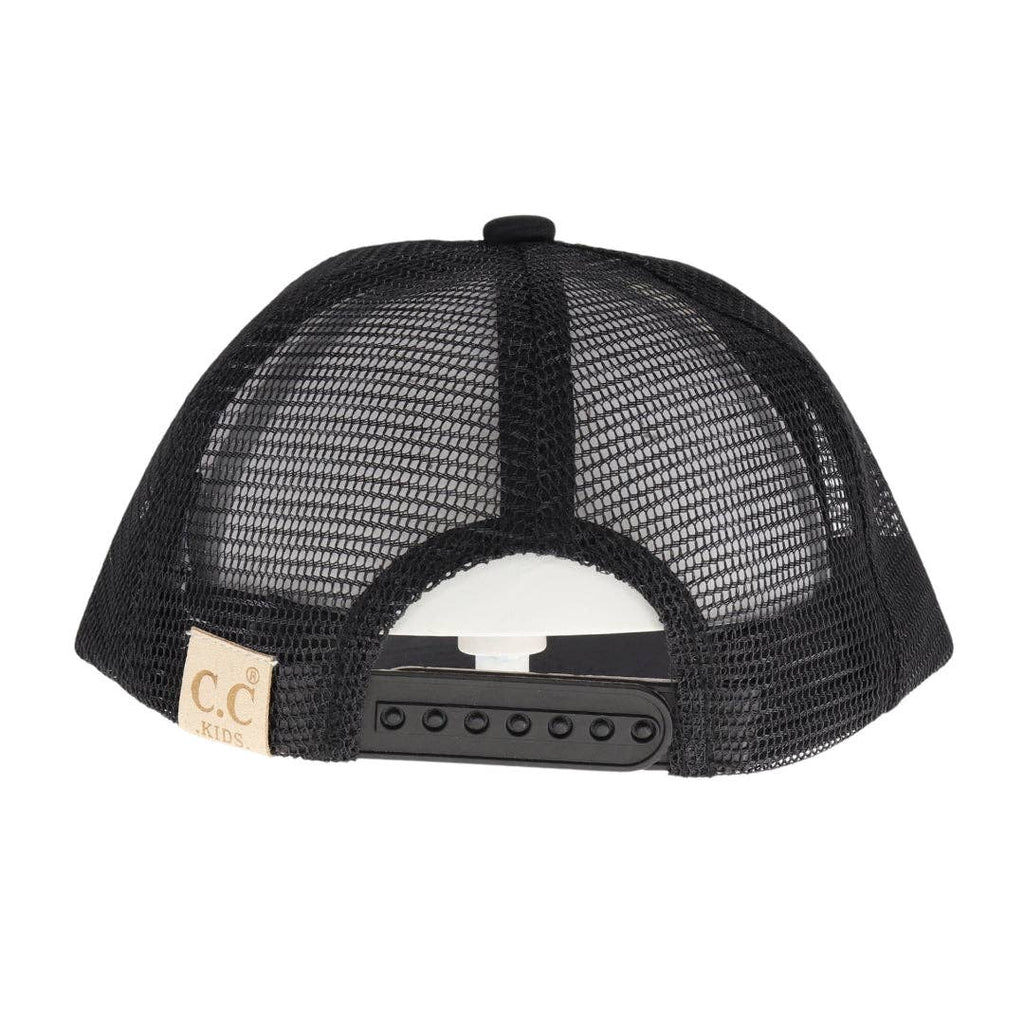 Kids' Bright Abstract Butterfly Baseball Cap: Black