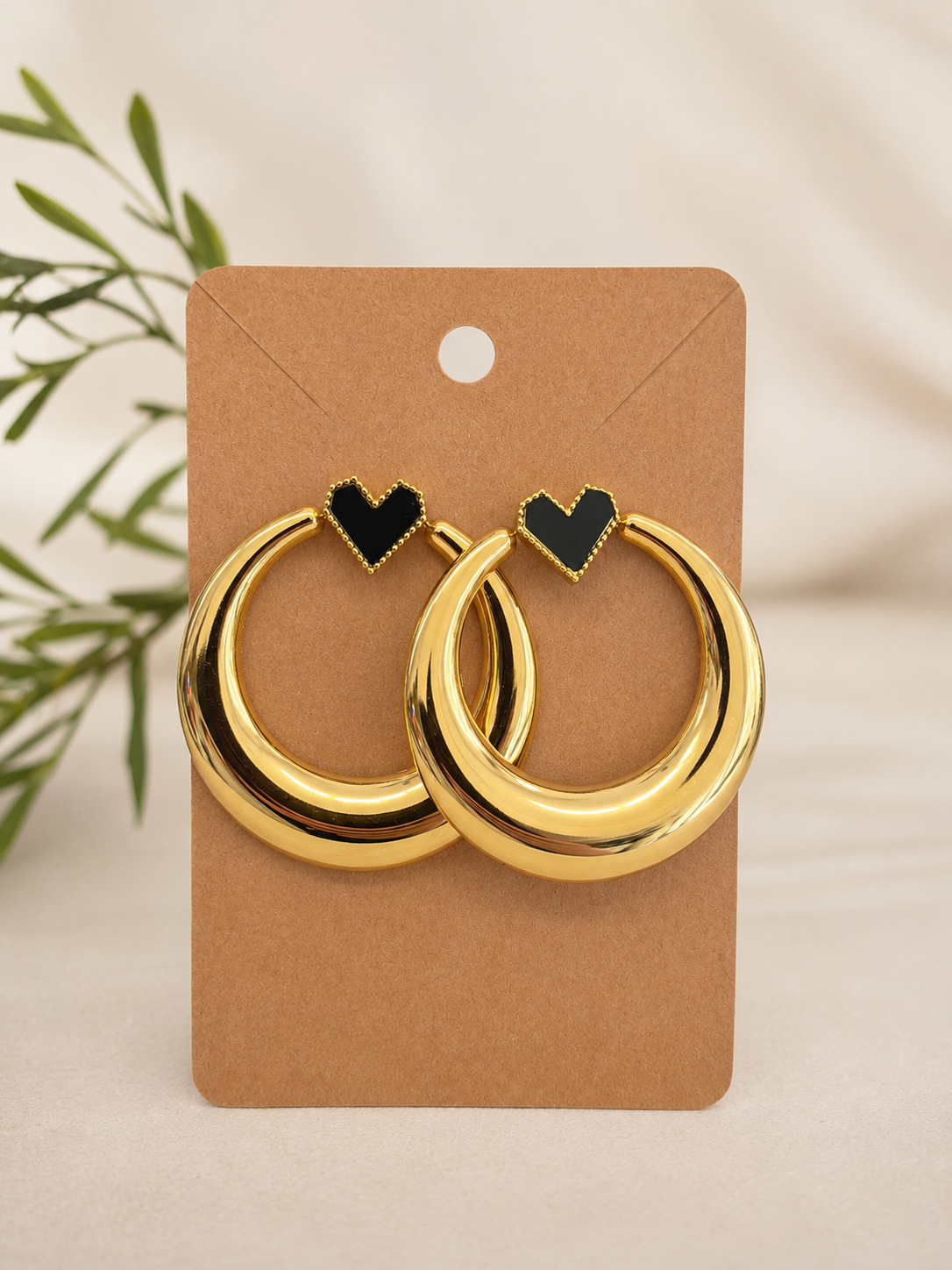 Heart Of Gold Hoops
