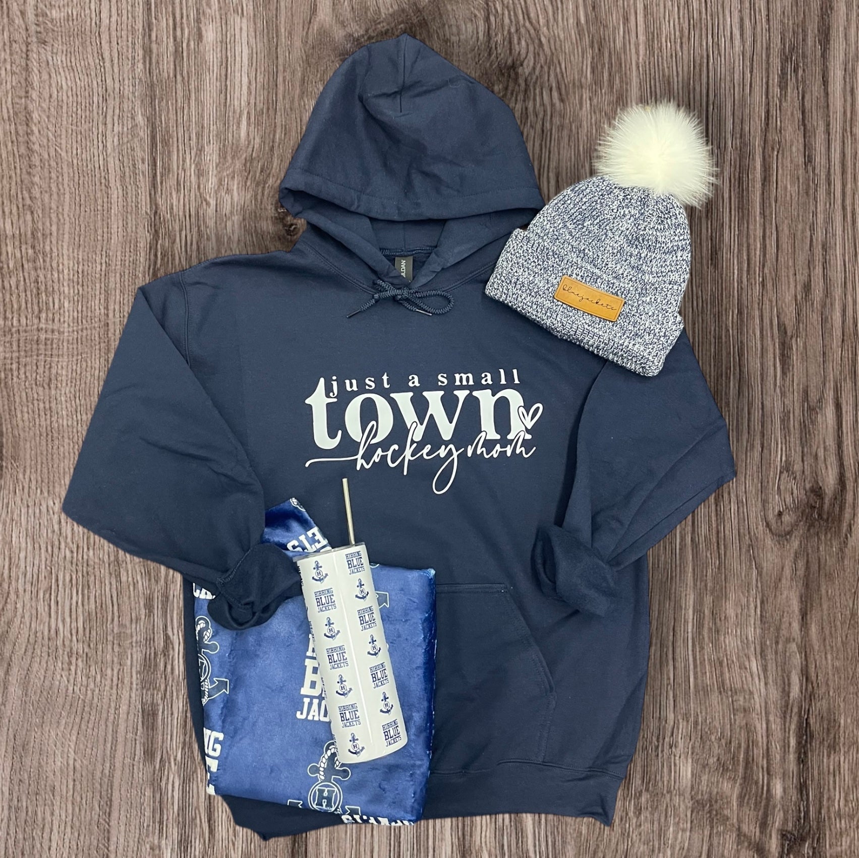 Just a Small Town Hockey Mama Hoody ~ Navy