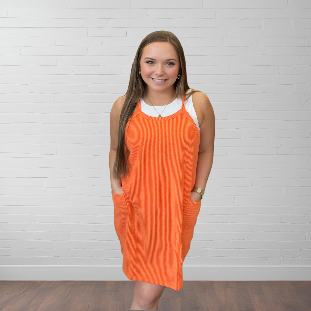 Wave Ribbed Tank Dress