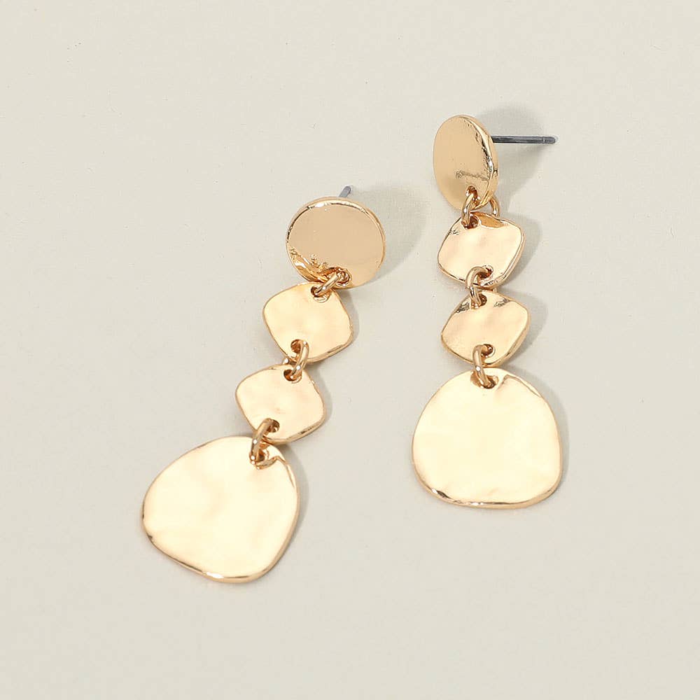Abstract Metal Plated Link Drop Earrings