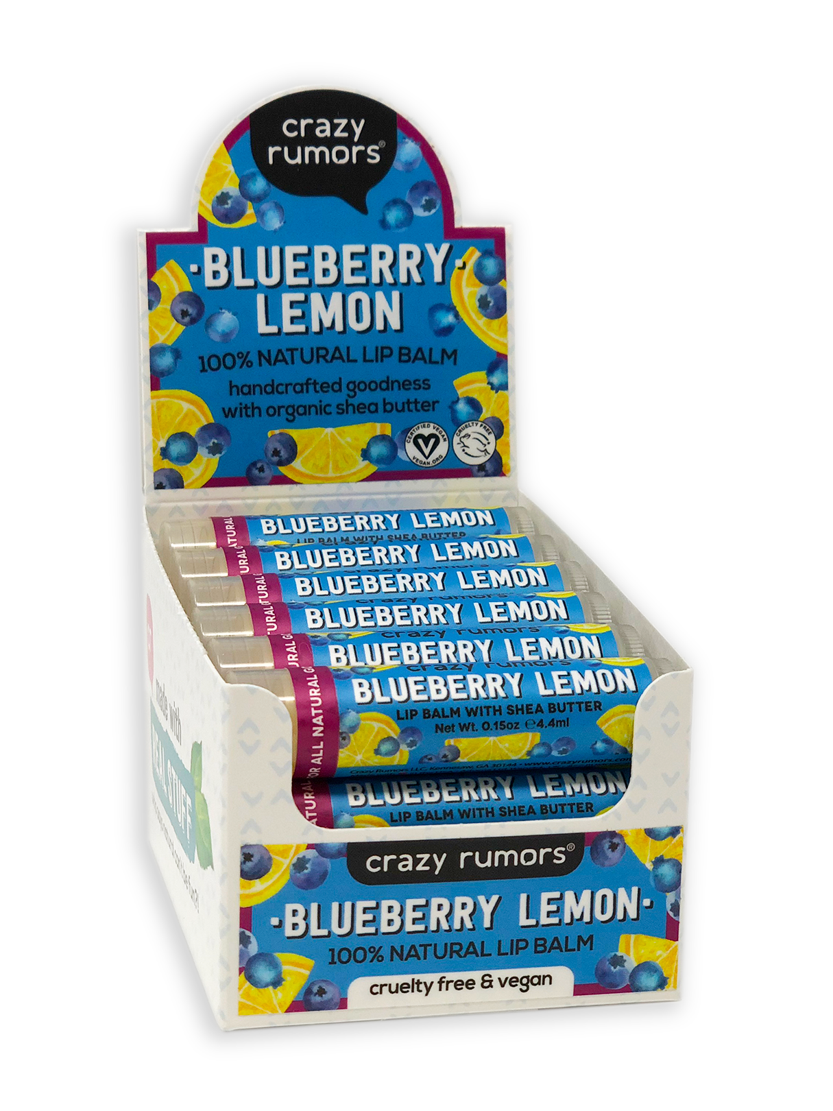 All Natural, Vegan Blueberry Lemon Lip Balm