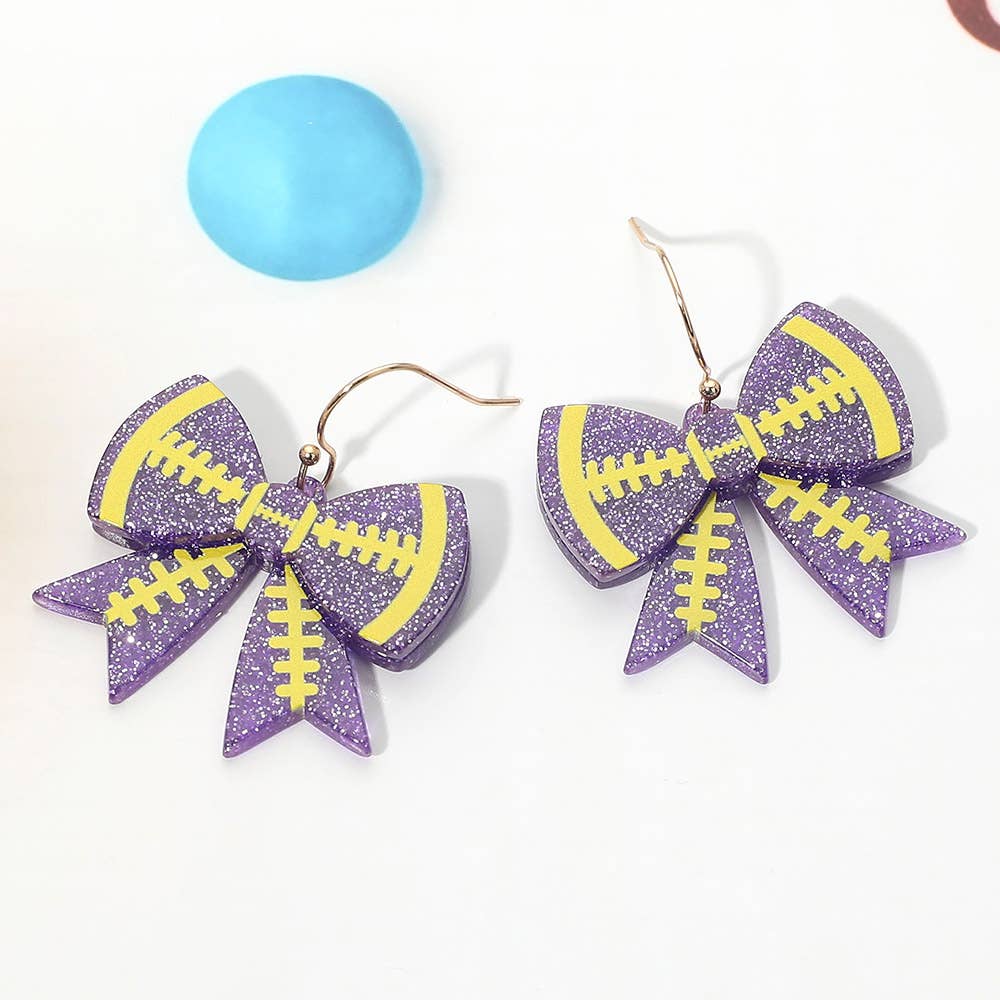 Game Day Football Bow Earrings