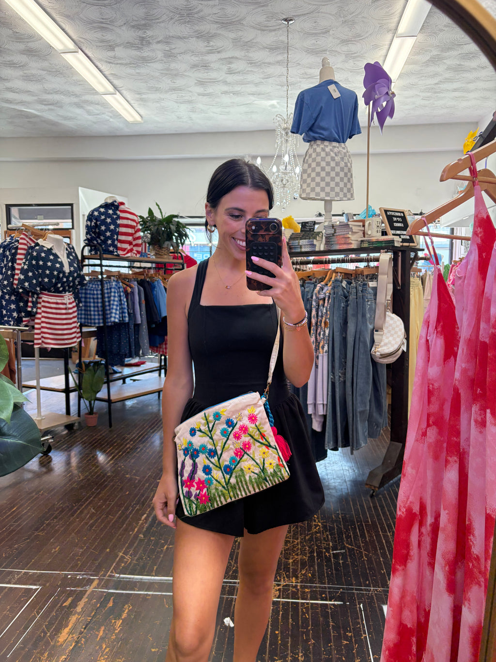 Embroidered Garden Crossbody