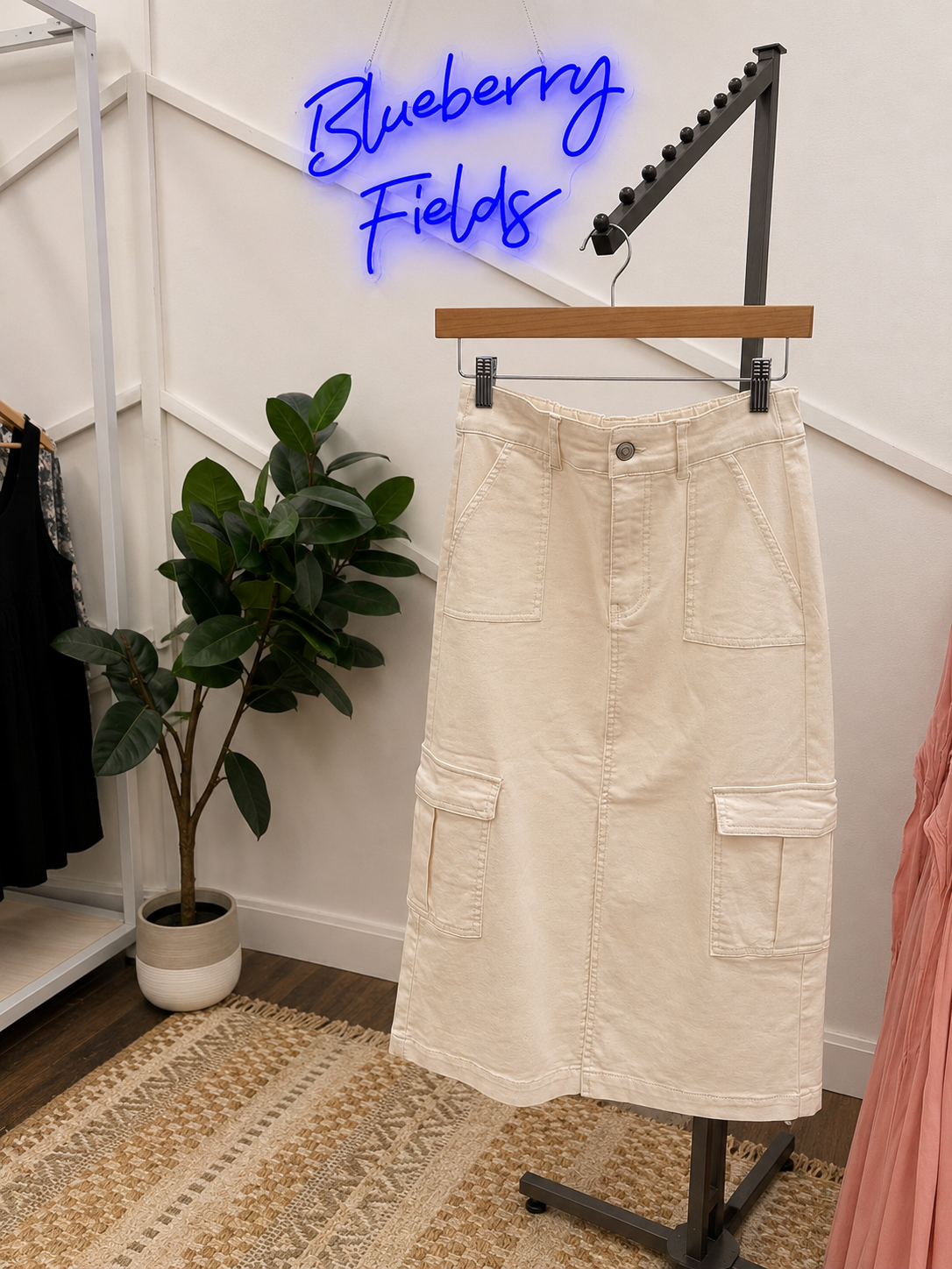 Terry Mid Length Jean Skirt
