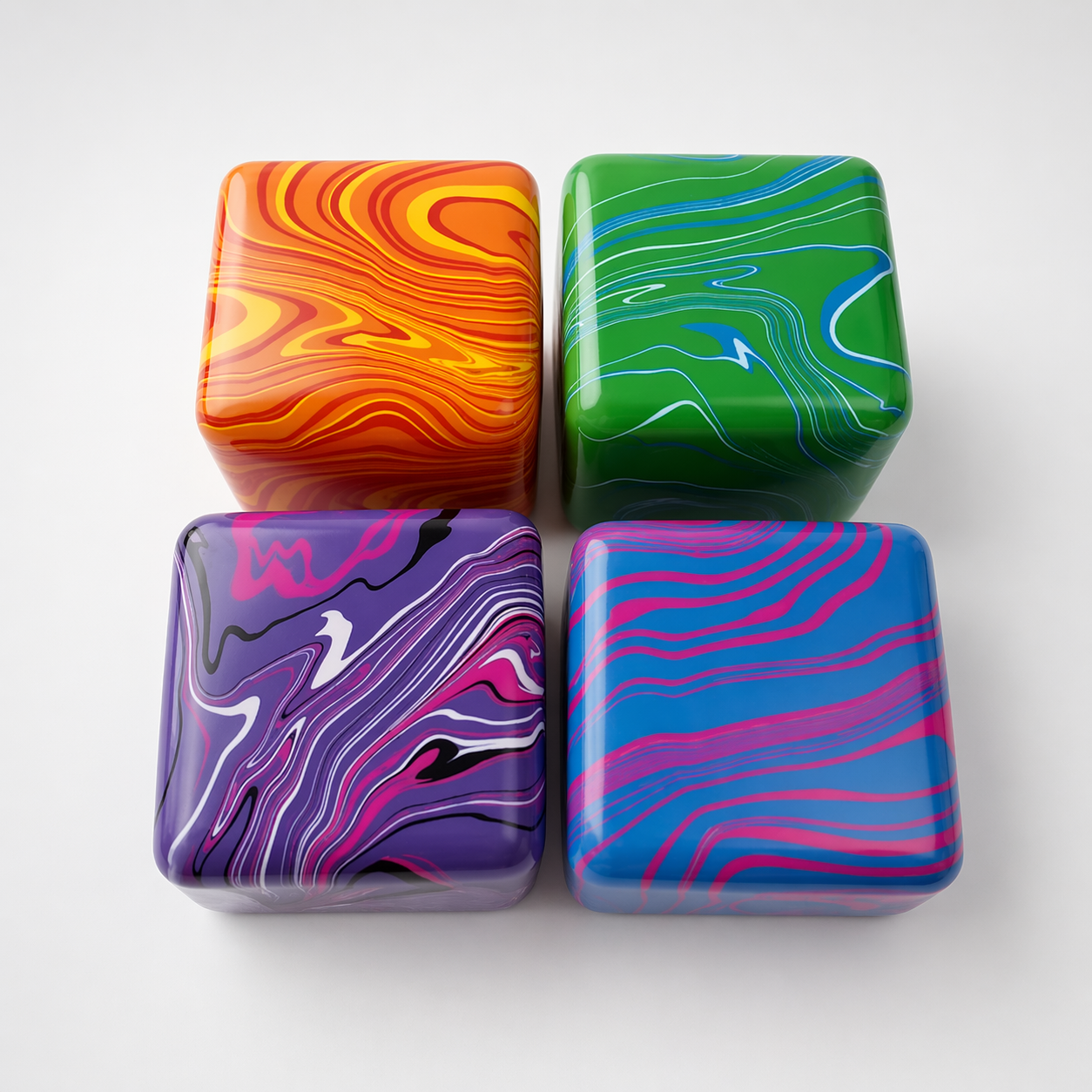 Color Swirl Cube Squish