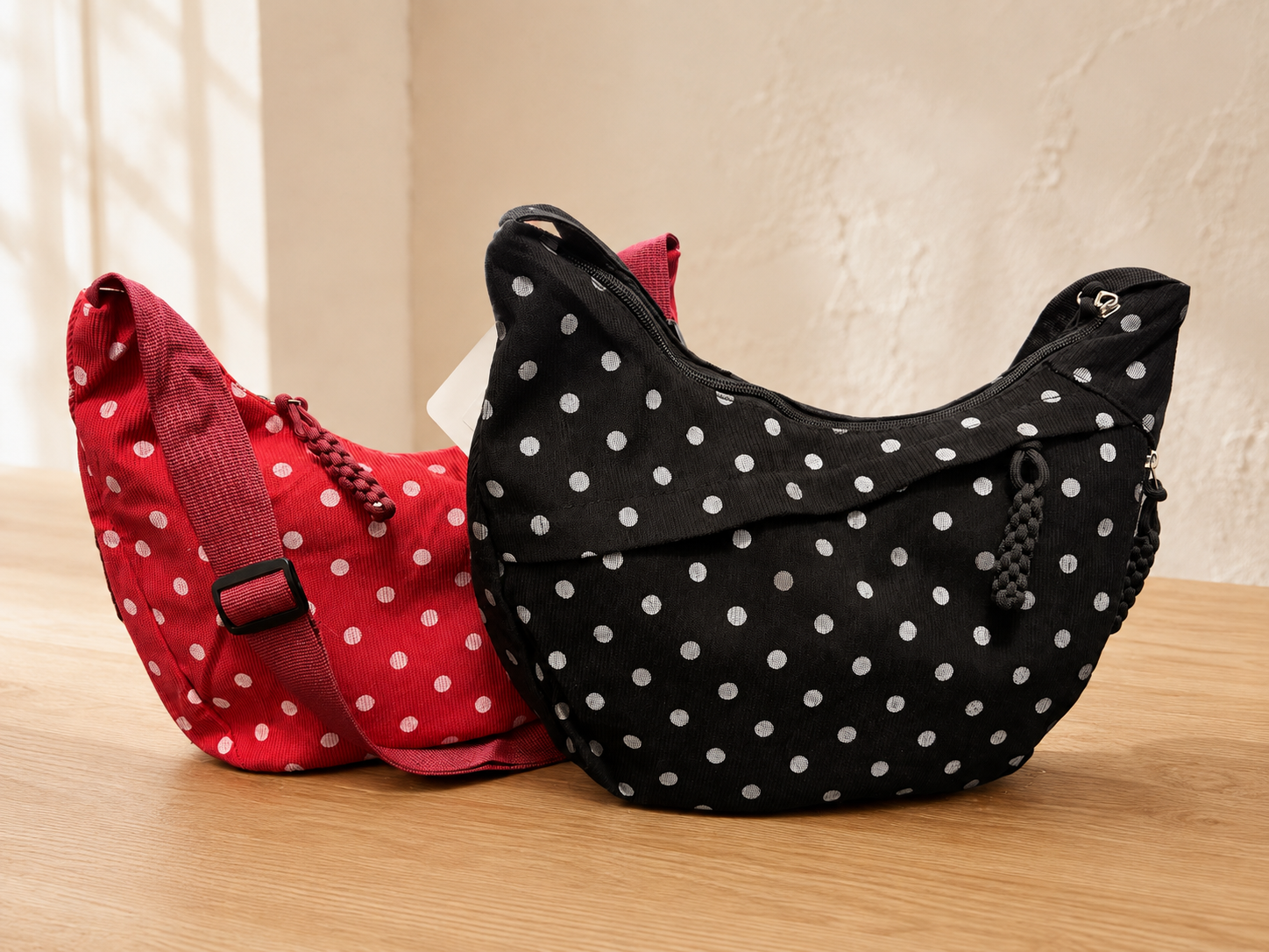 The Polka Dotted Crescent Bag
