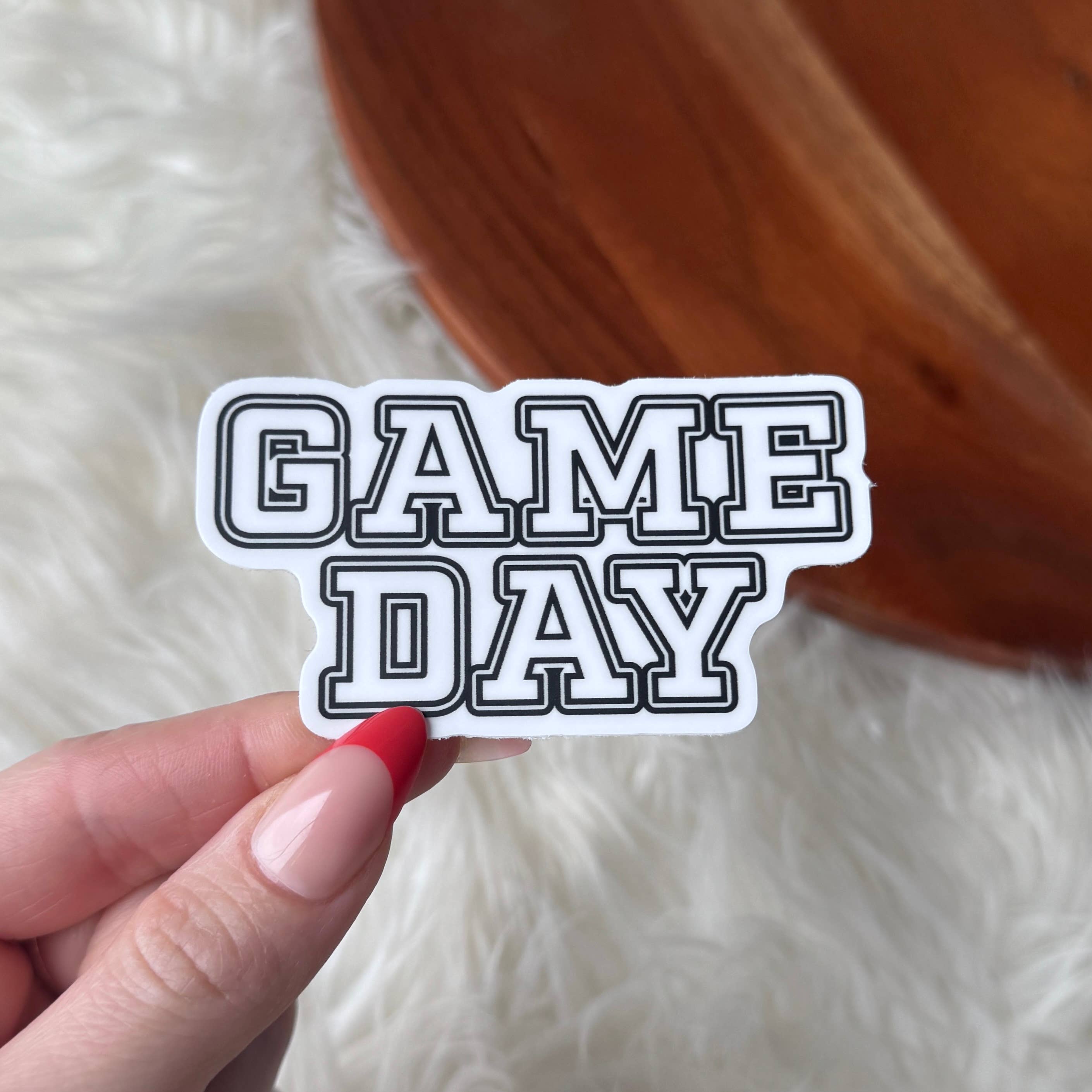 Game Day White Sports Text Sticker