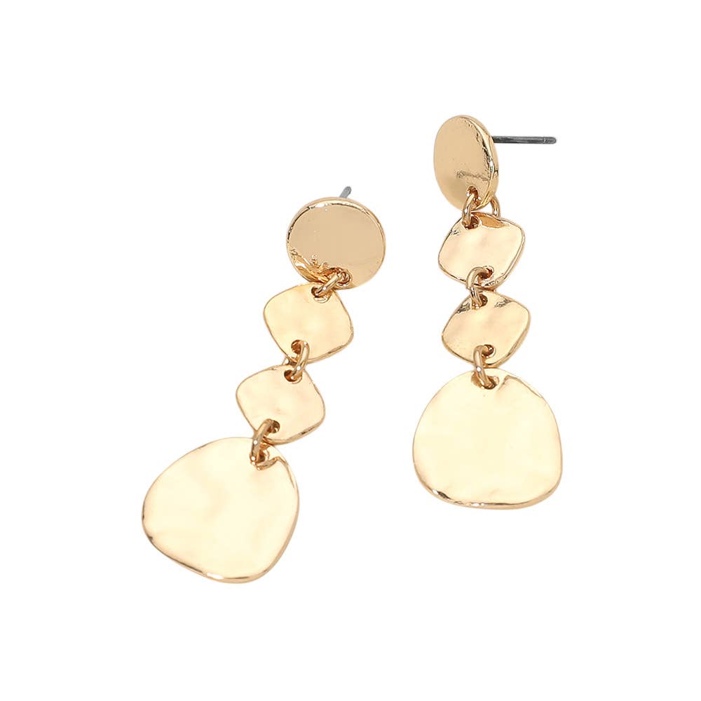 Abstract Metal Plated Link Drop Earrings