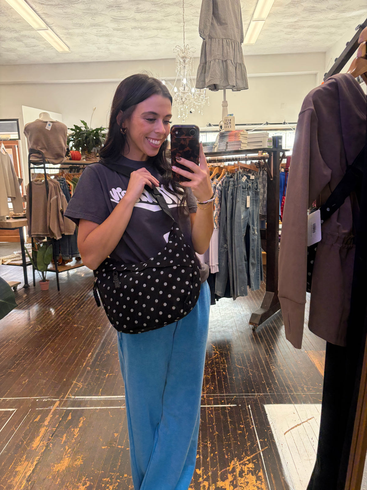 The Polka Dotted Crescent Bag