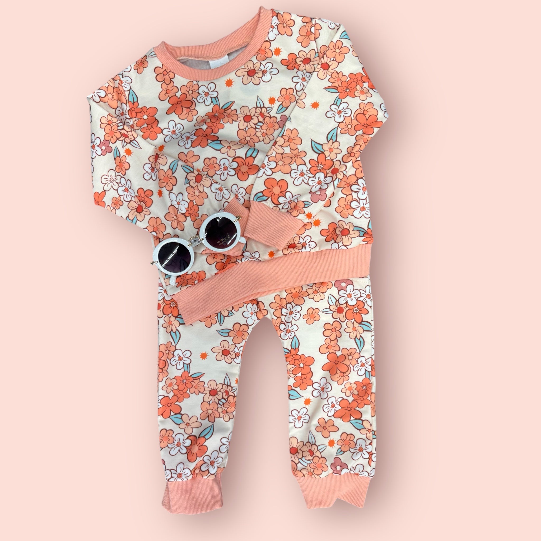 Peachy Keen Floral Jogger Set