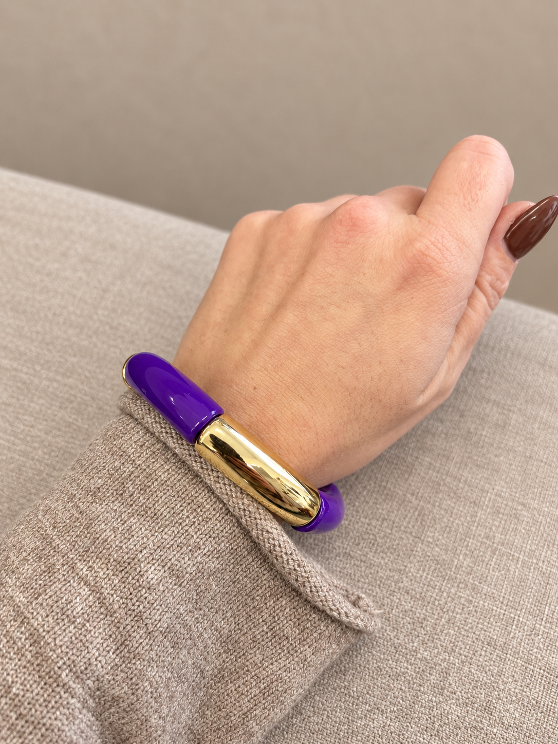SKOL Purple & Gold Stretch Bracelet