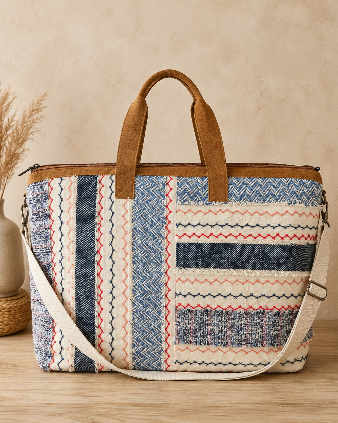 Cozy Patchwork Weekender