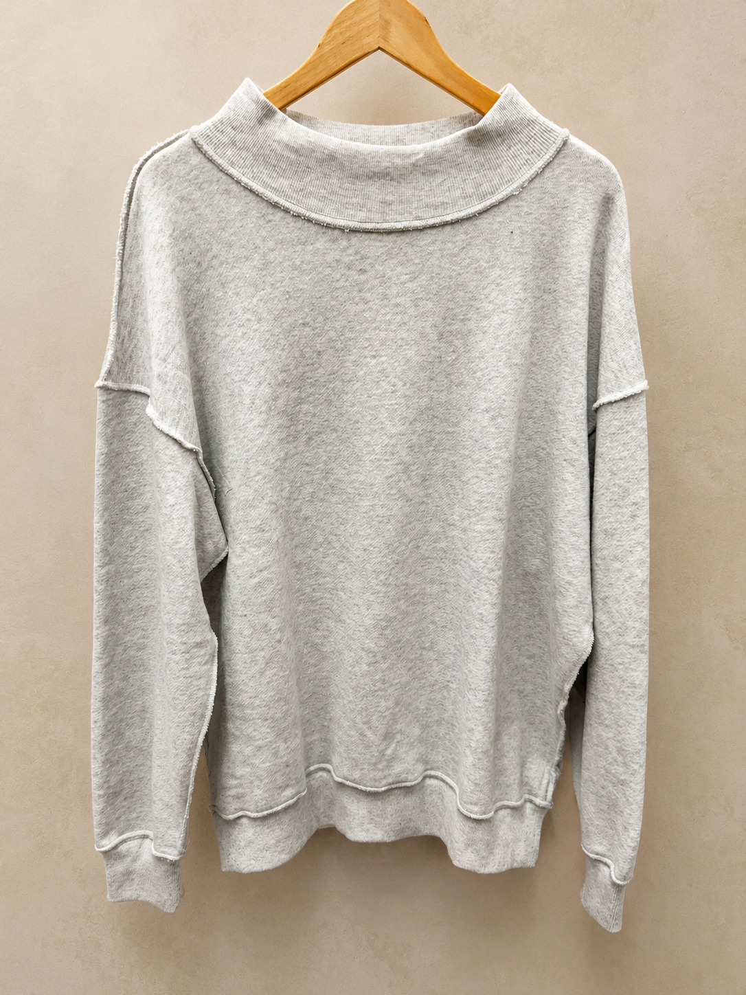 Mock Neck Ash Oversized CrewNeck