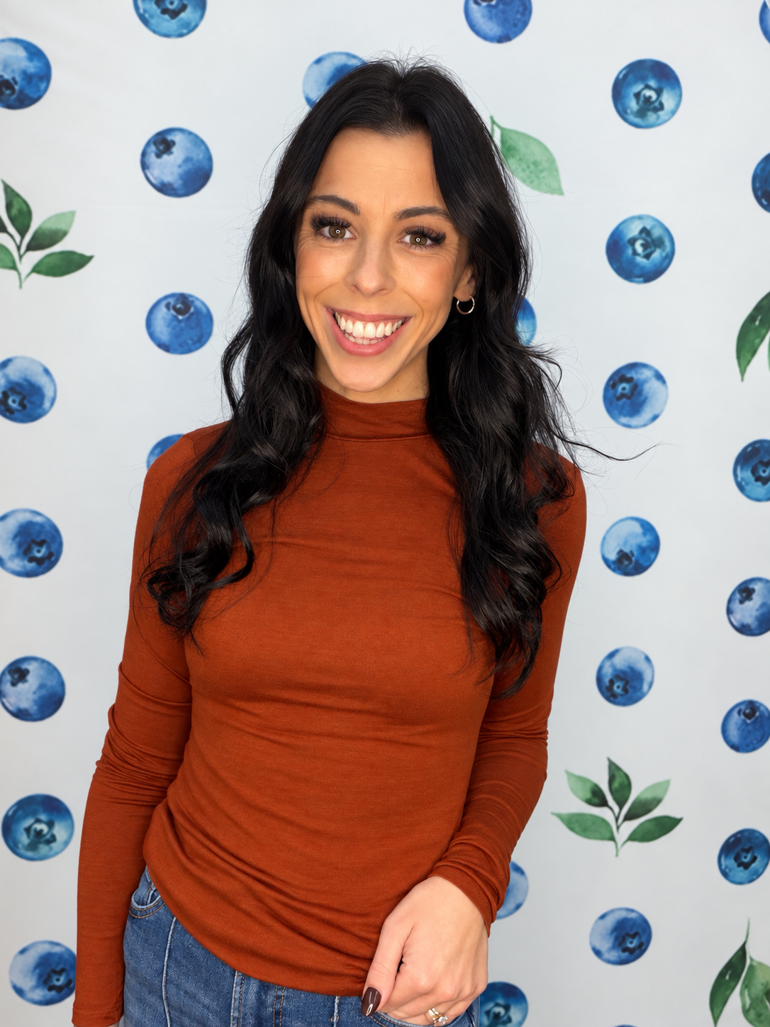 Cinnamon Mock Neck Top