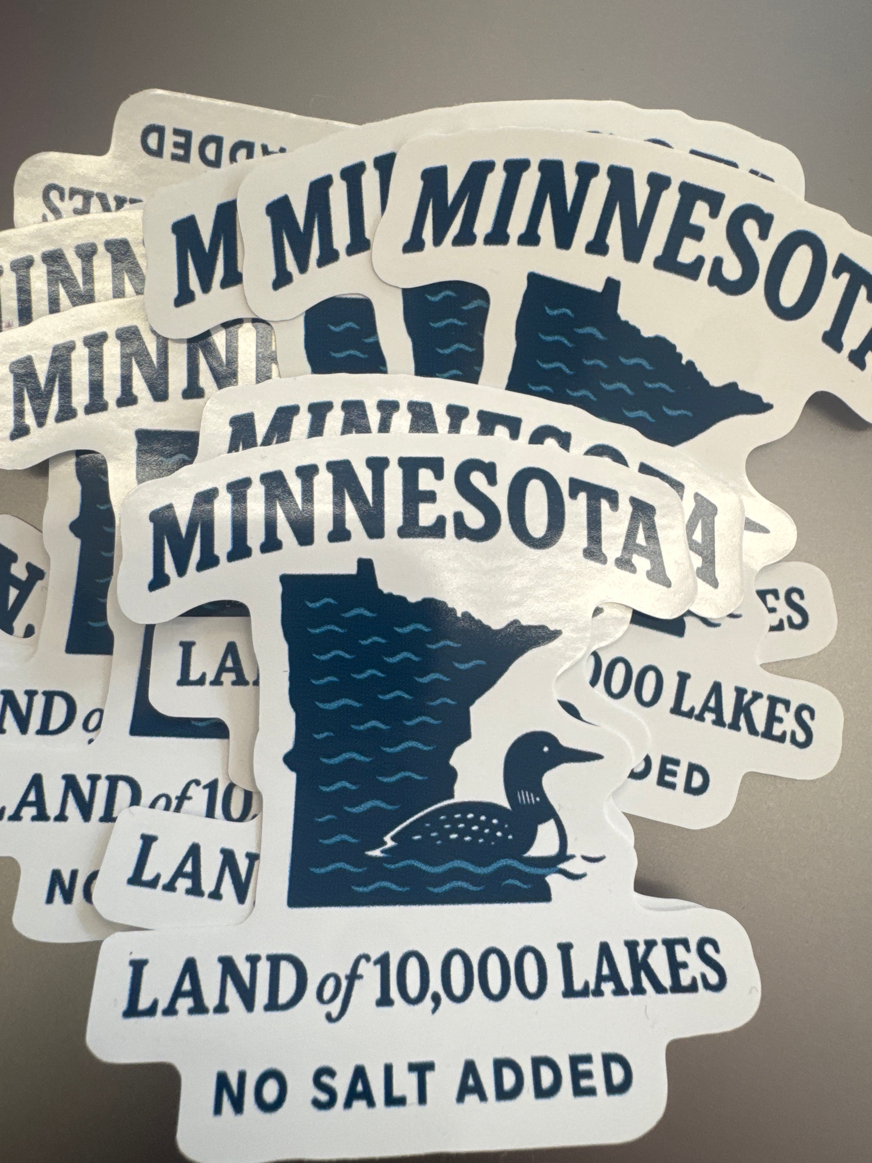 Minnesota Land of 10,000 Lakes, No Salt Added Sticker