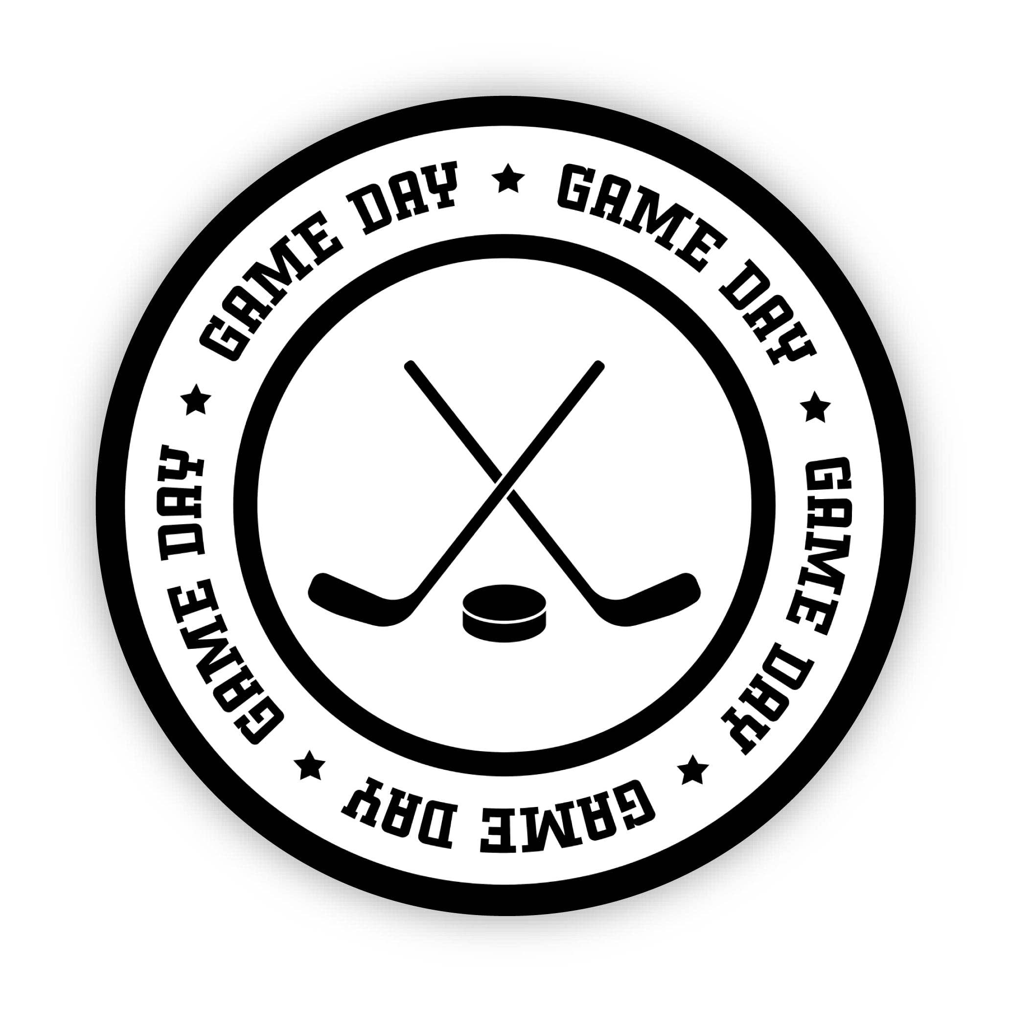 Hockey Game Day Circle Badge Sticker