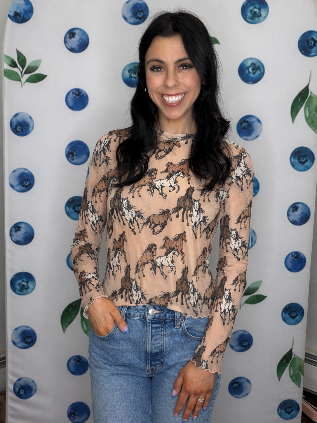 Kate Mesh Top- Wild Horses