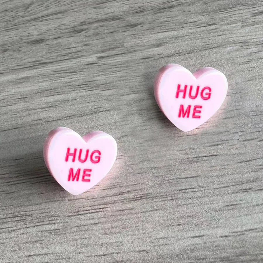 "Hug Me" Candy Heart Earrings