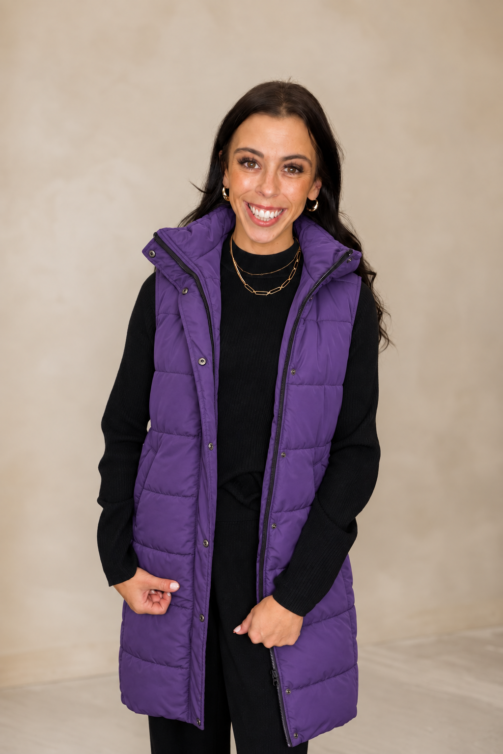 Harlow Long Vest ~ Purple
