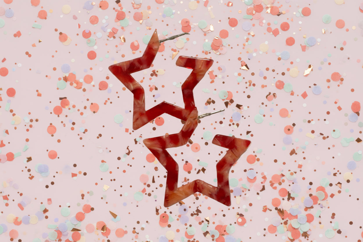 Acrylic Star Burst Earrings