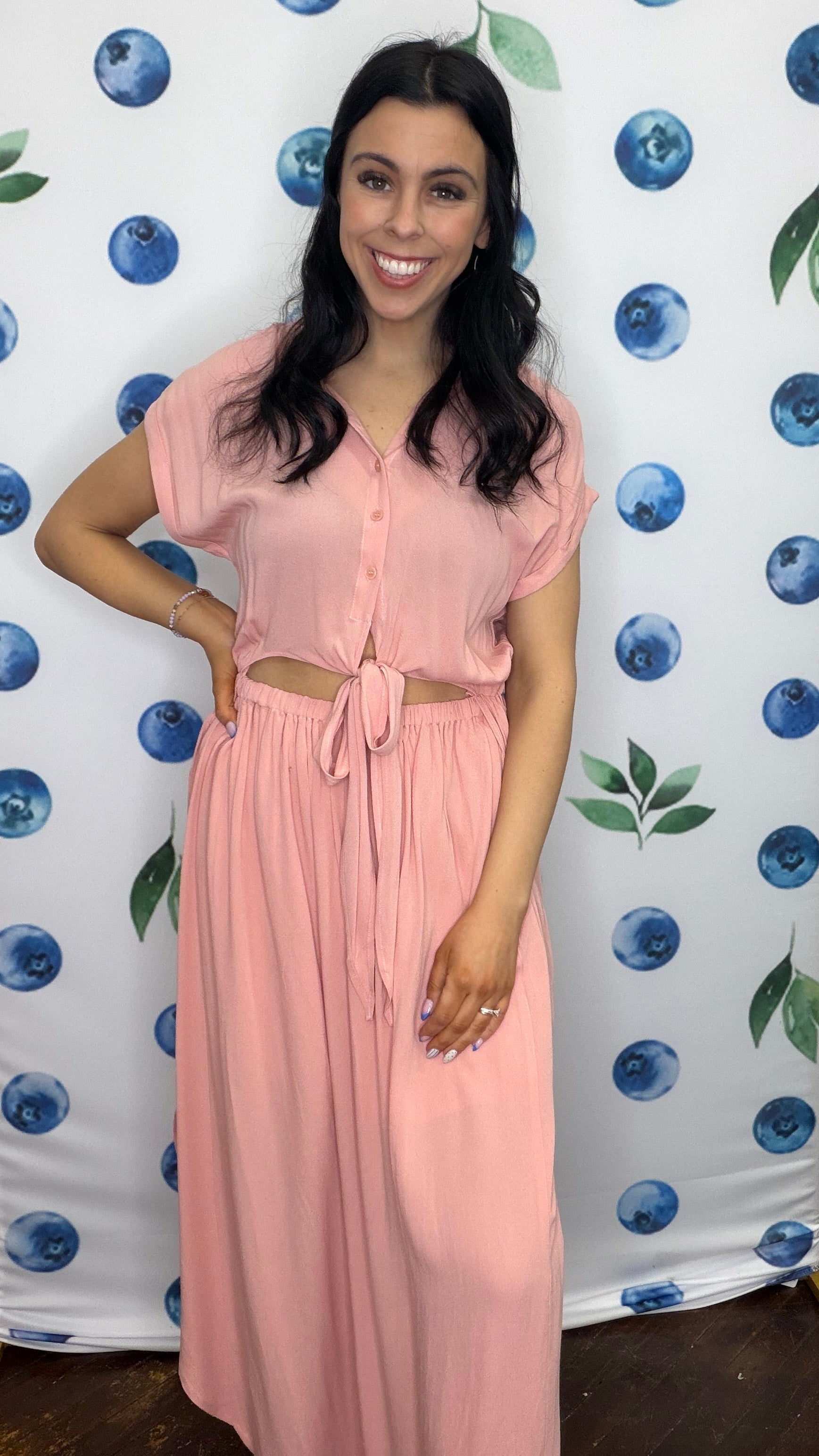 The Nora Button Up Tie Front Dress