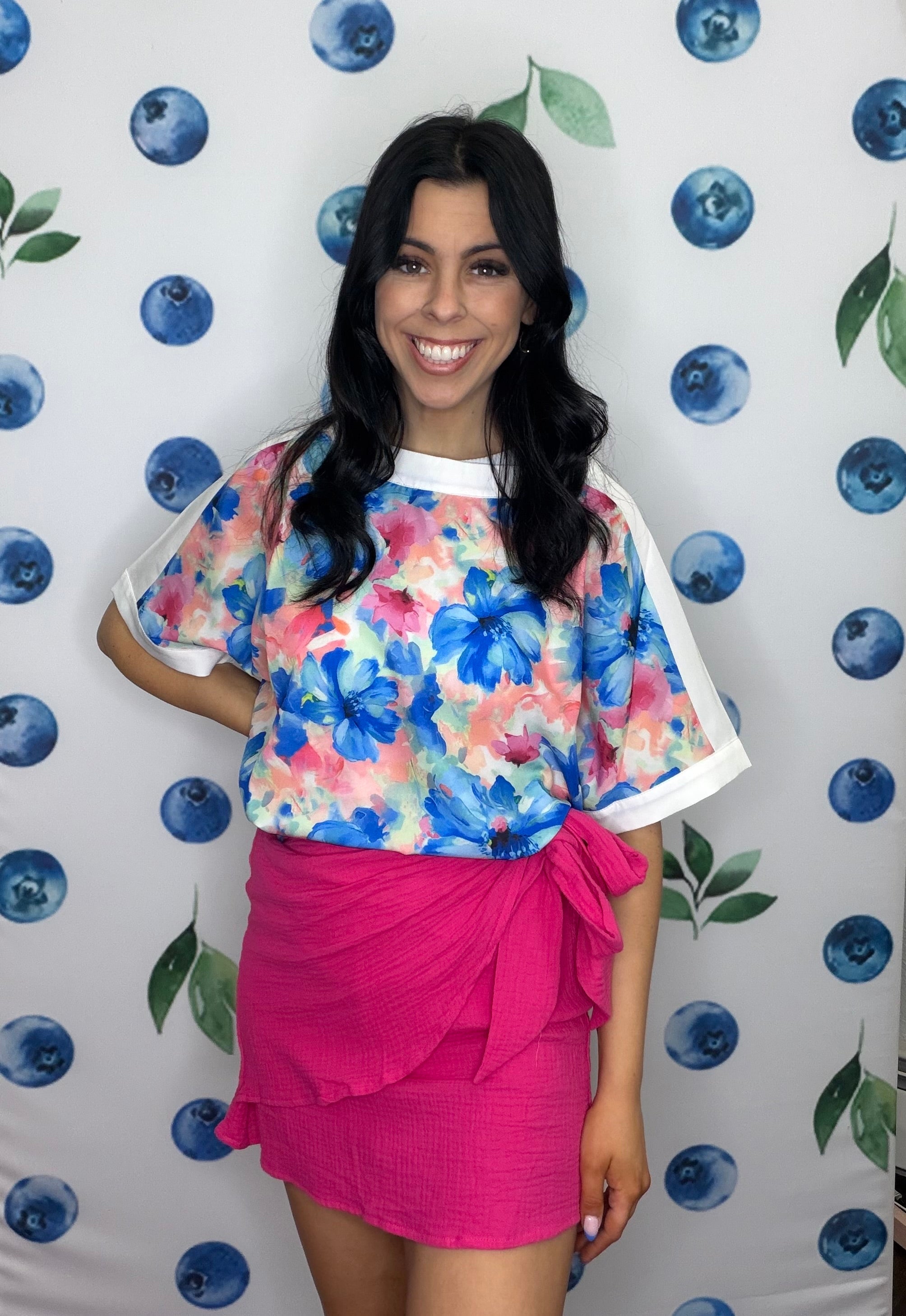 Brushstroke Blooms Floral Top