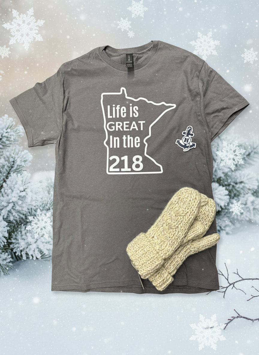 Life is Great in the 218 Gray Tee