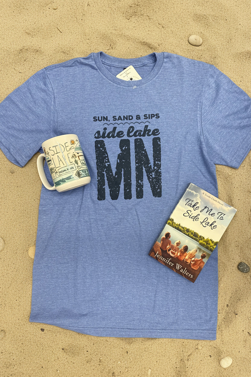 Sun, Sand & Sips Side Lake MN Tee ~