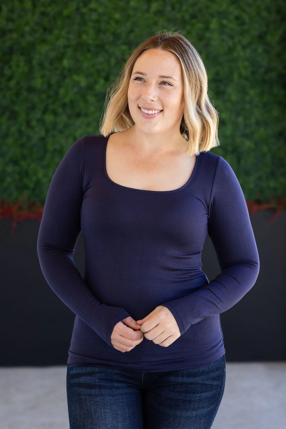 Alyssa Long Sleeve Top - Navy