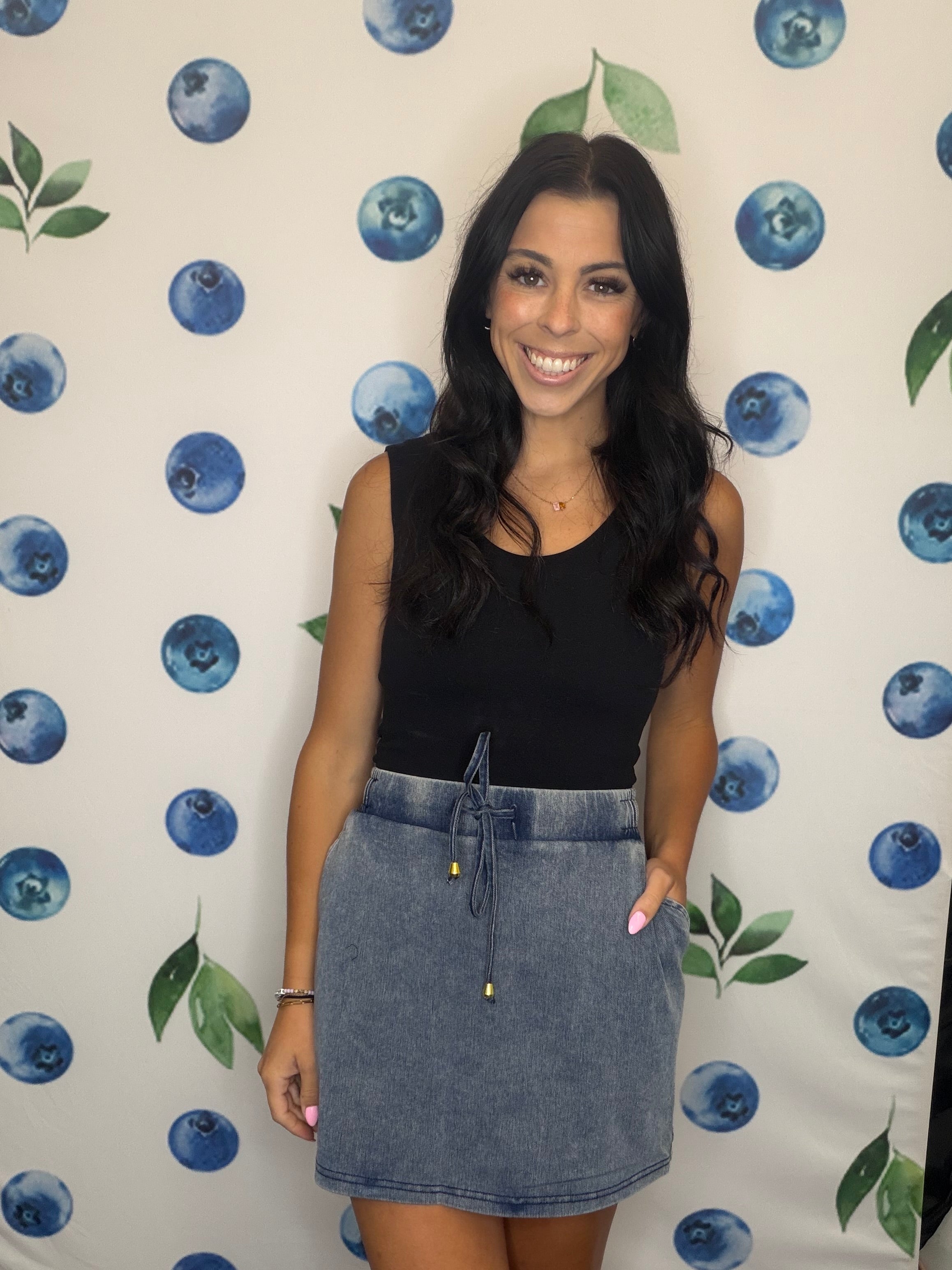 Refined Denim Stretch Skort