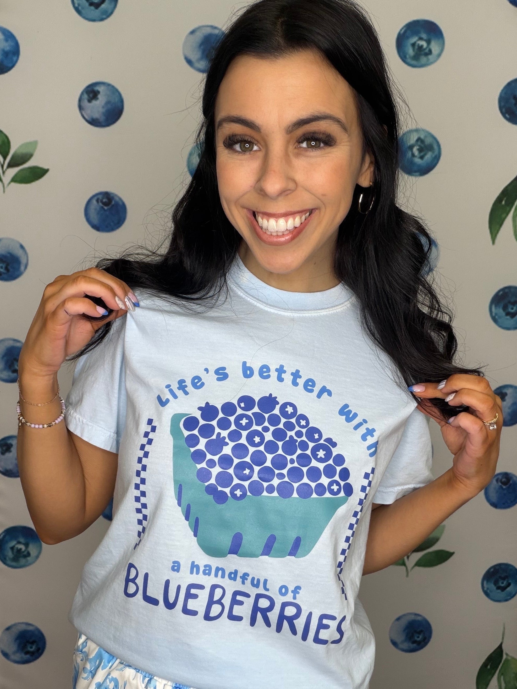 Life's Better with a Handful of Blueberries Comfort Colors Tee