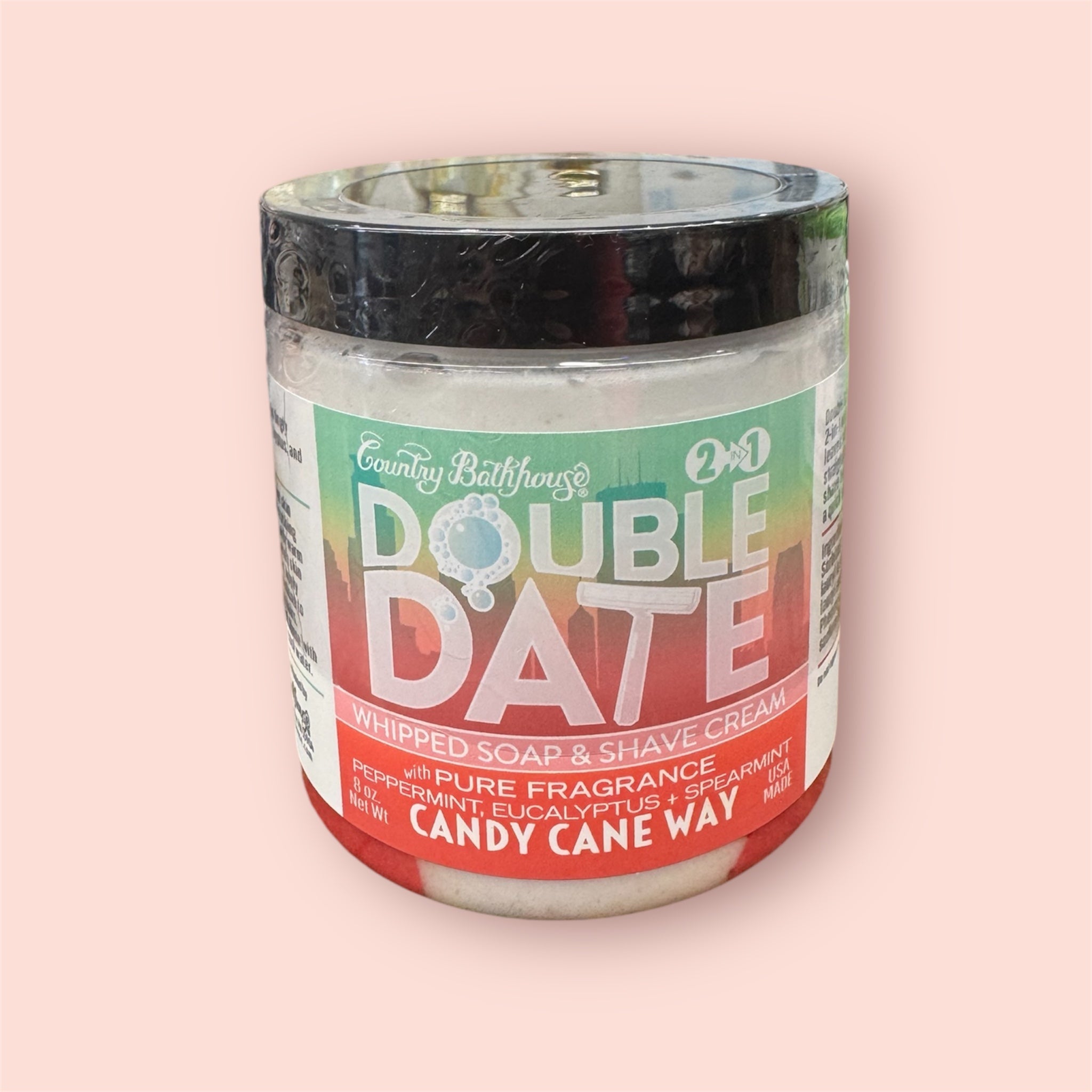 Twisted Candy Cane Double Date Whipped Soap & Shave Cream