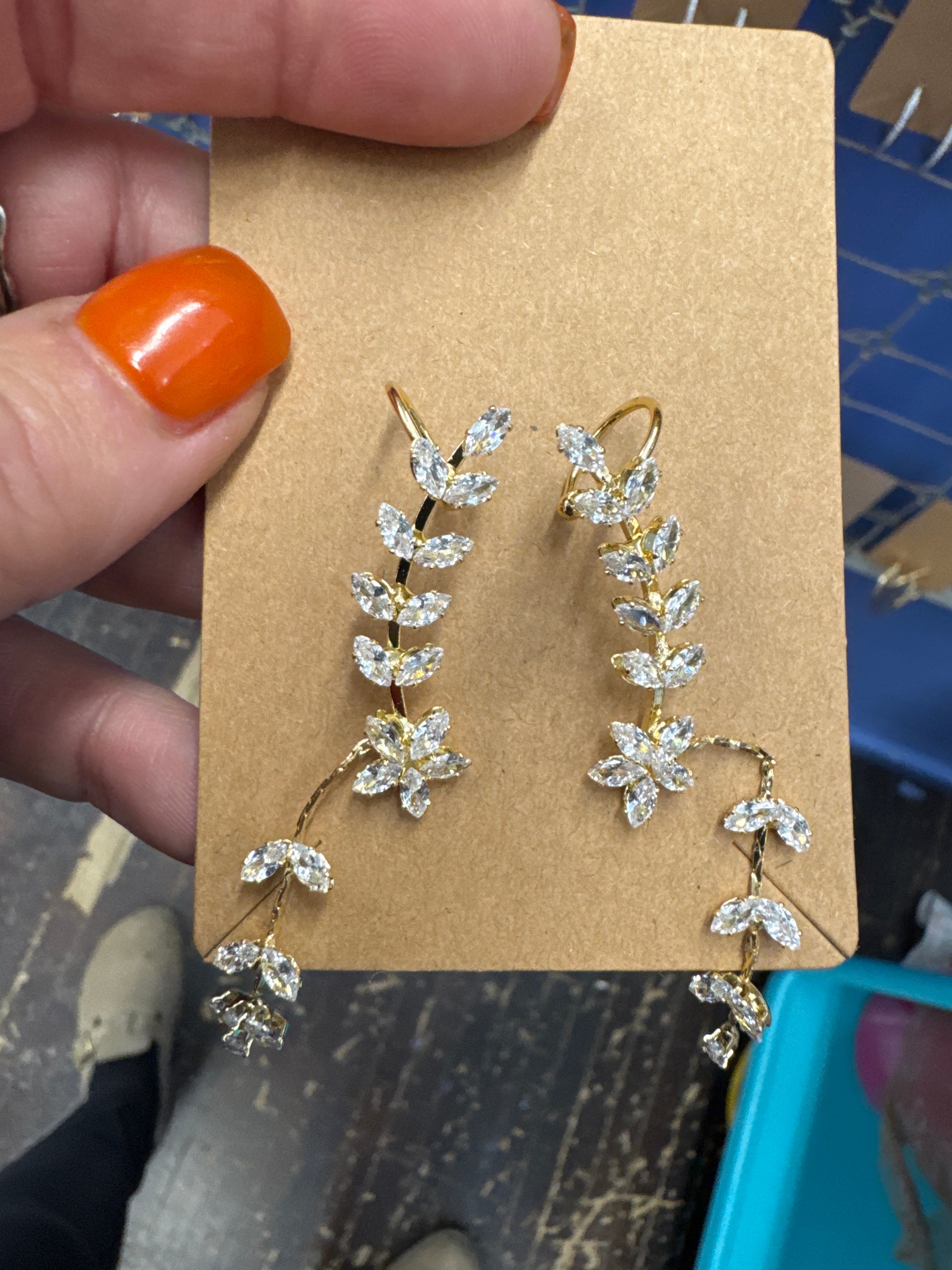 Gold Floral Cuff Earring