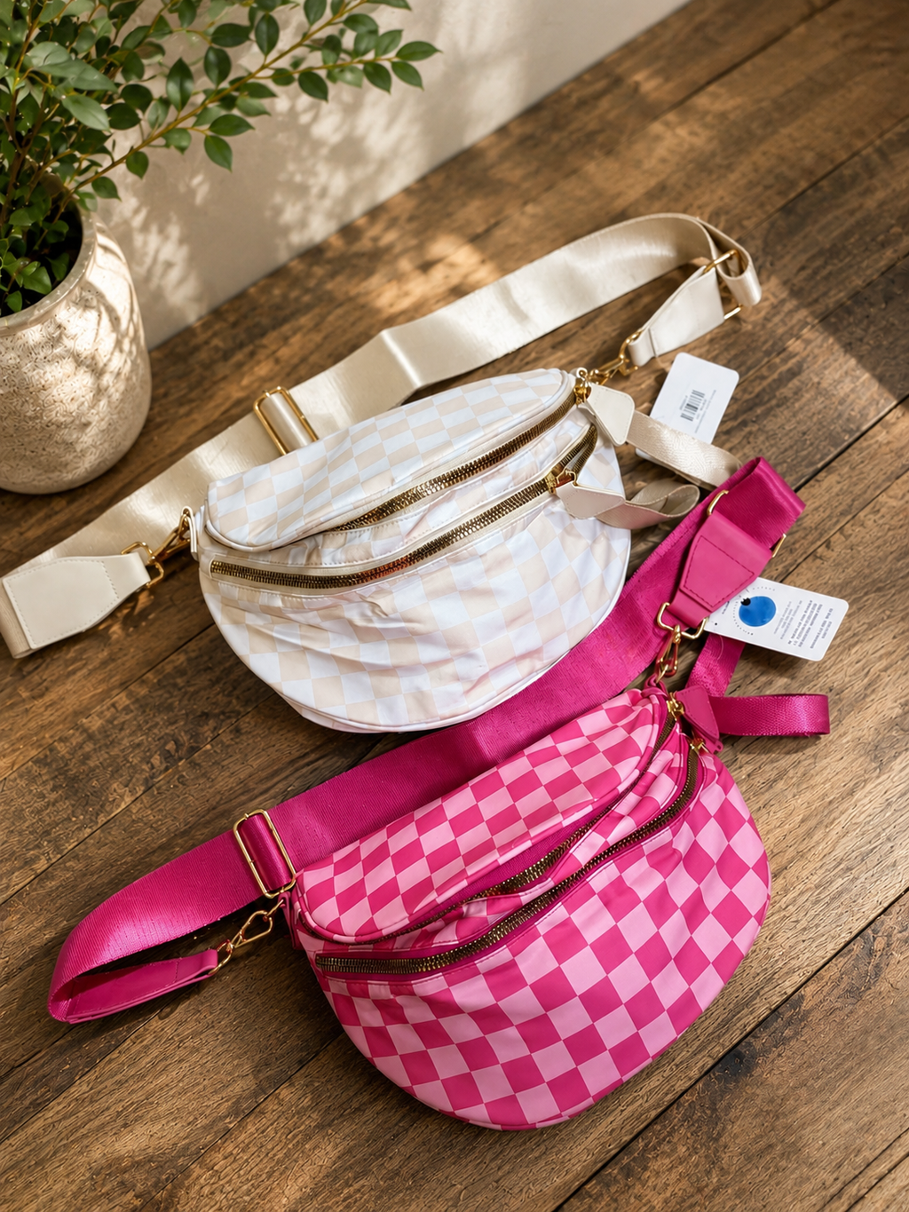 Running Errands Checkered Crossbody