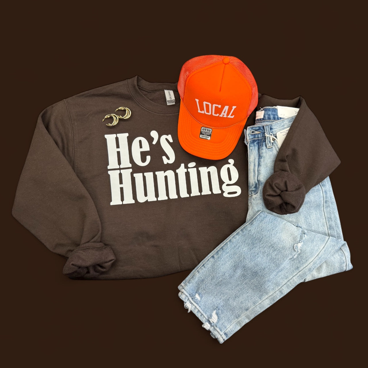 He's Hunting Crewneck