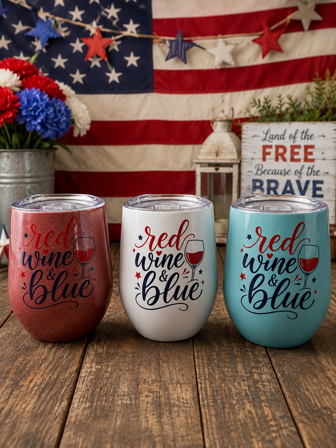 Red, Wine & Blue Tumbler
