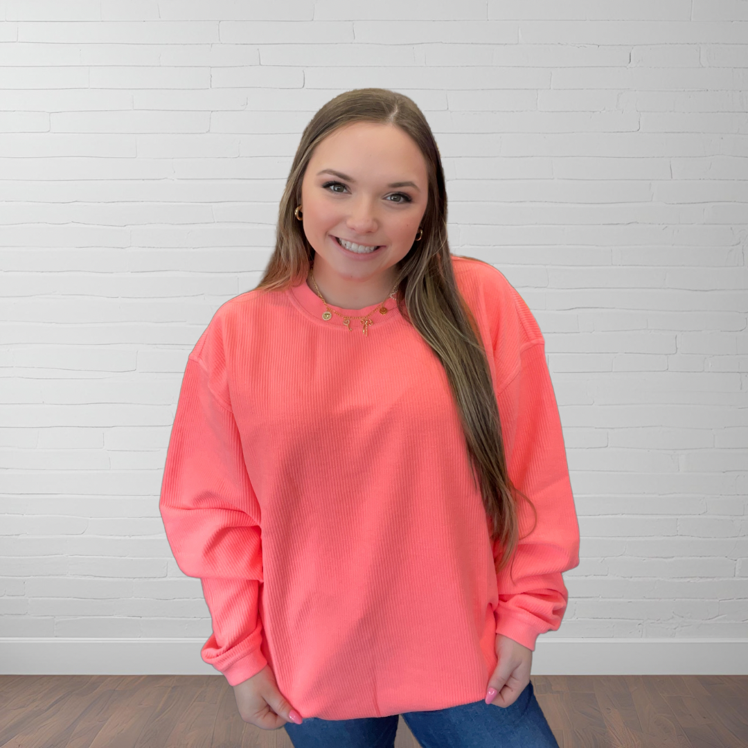 Cape Cod Coral Corded Crewneck