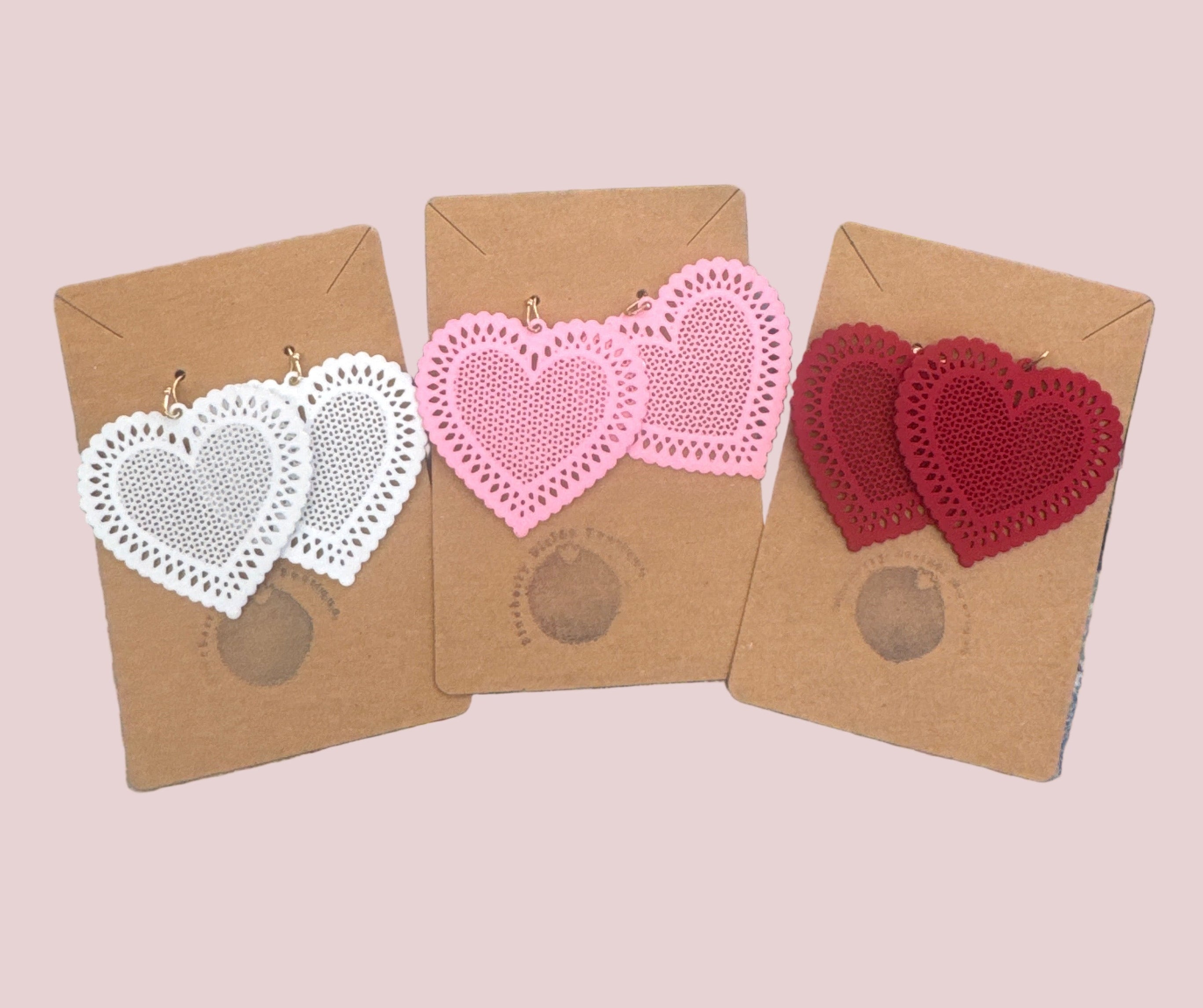Doily Heart Earrings