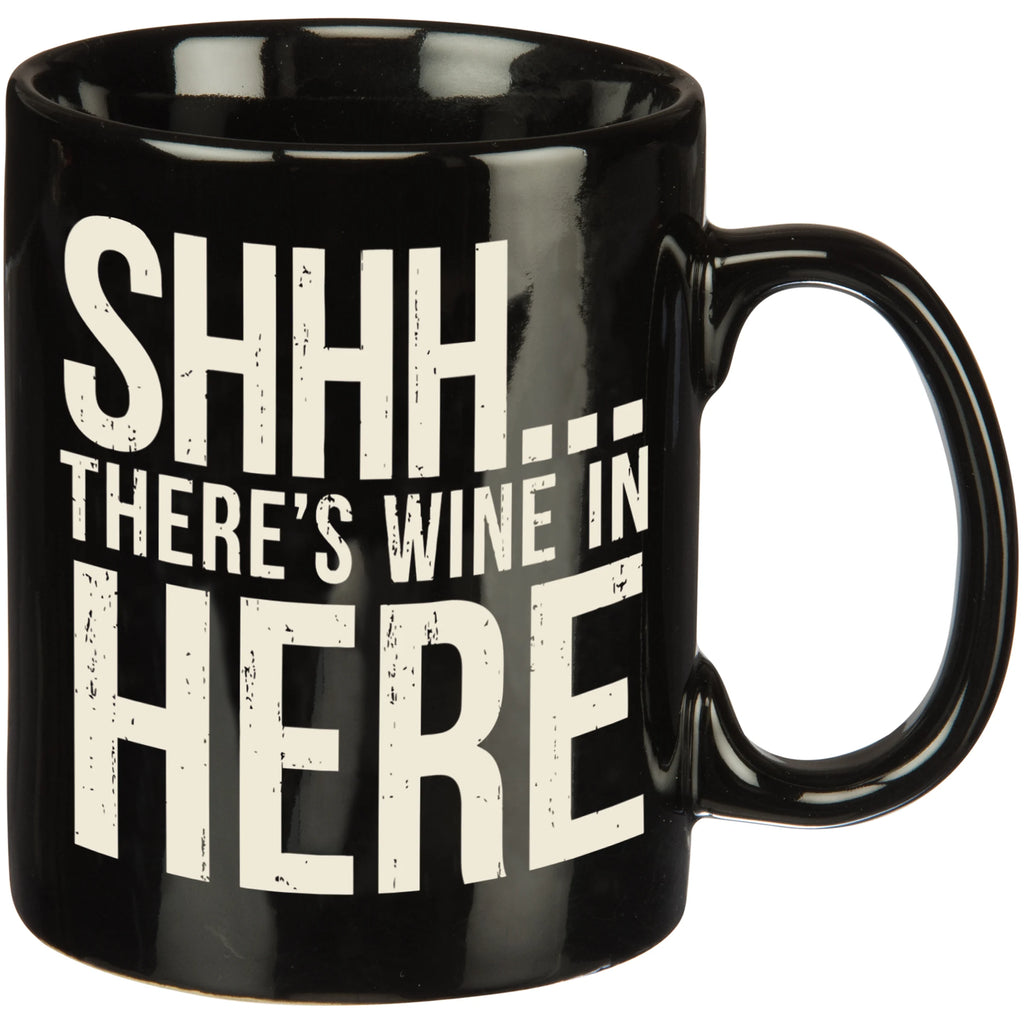 SSH There’s Wine in Here Black Stoneware Mug