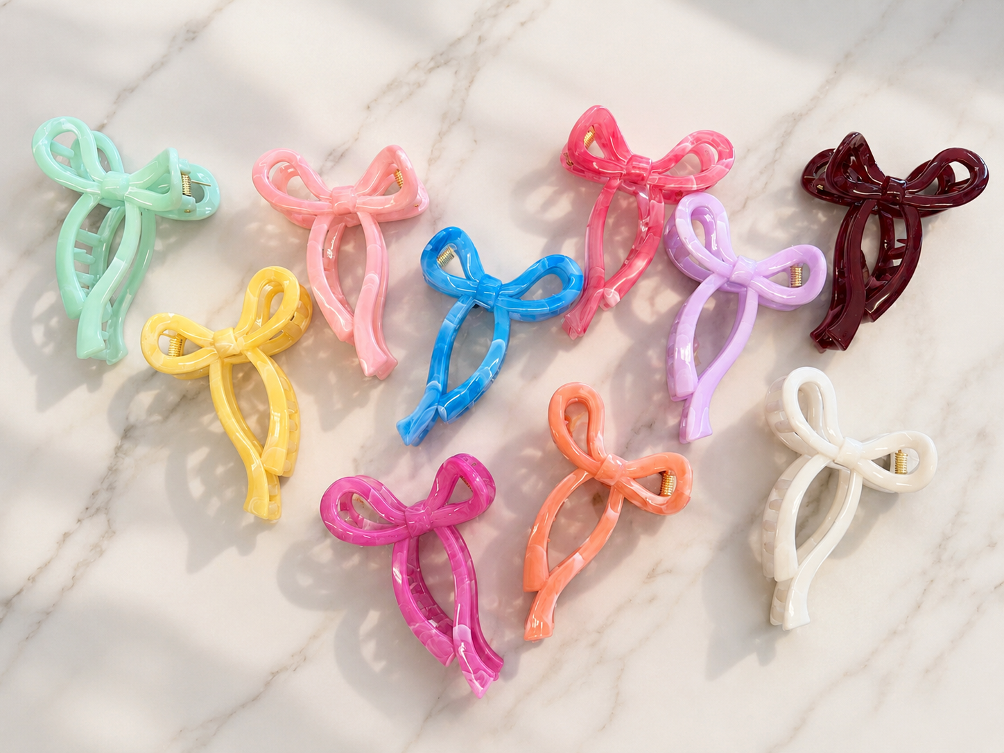 Marbled Bow Claw Clips