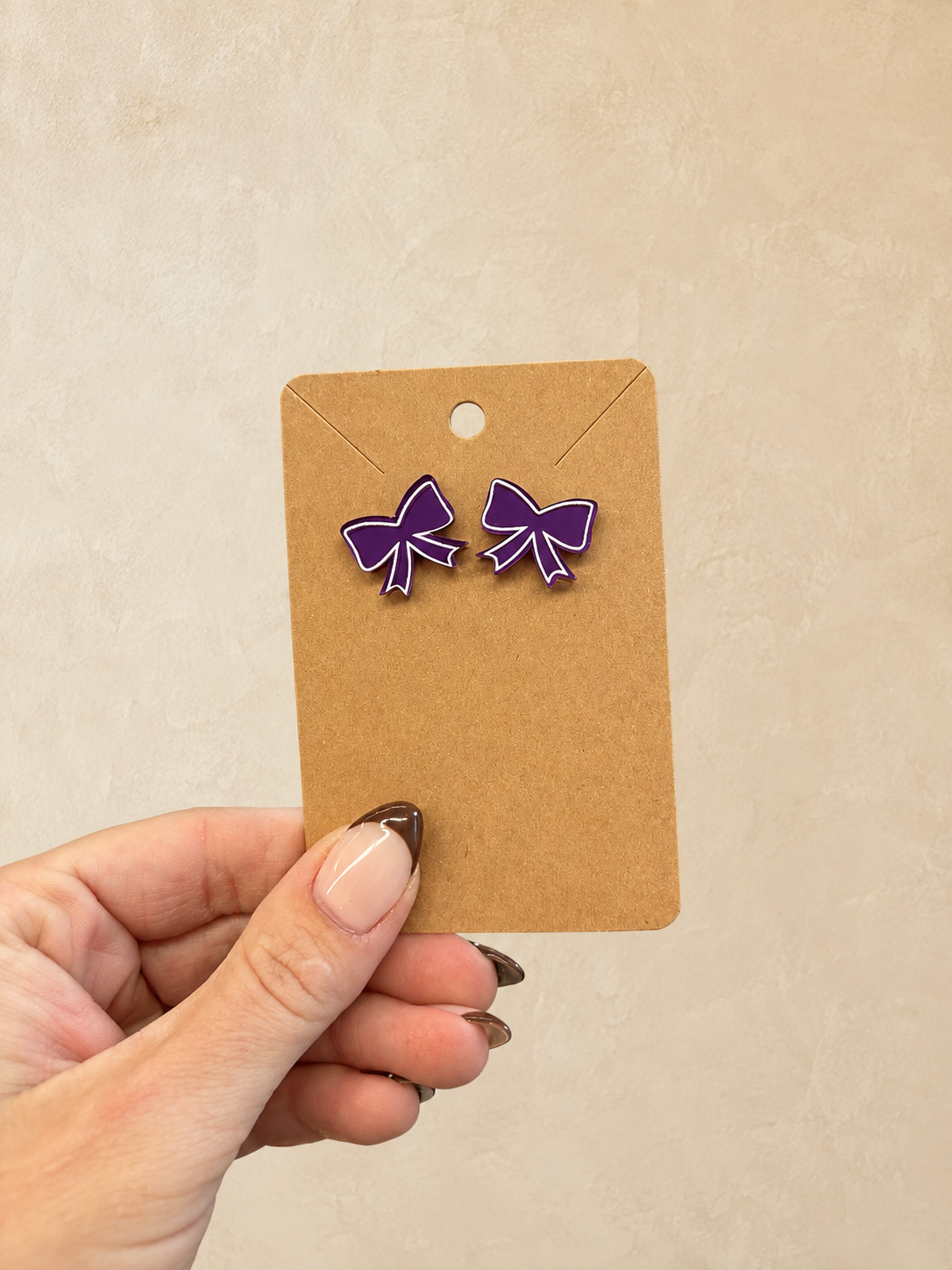Purple Pride Bow Studs
