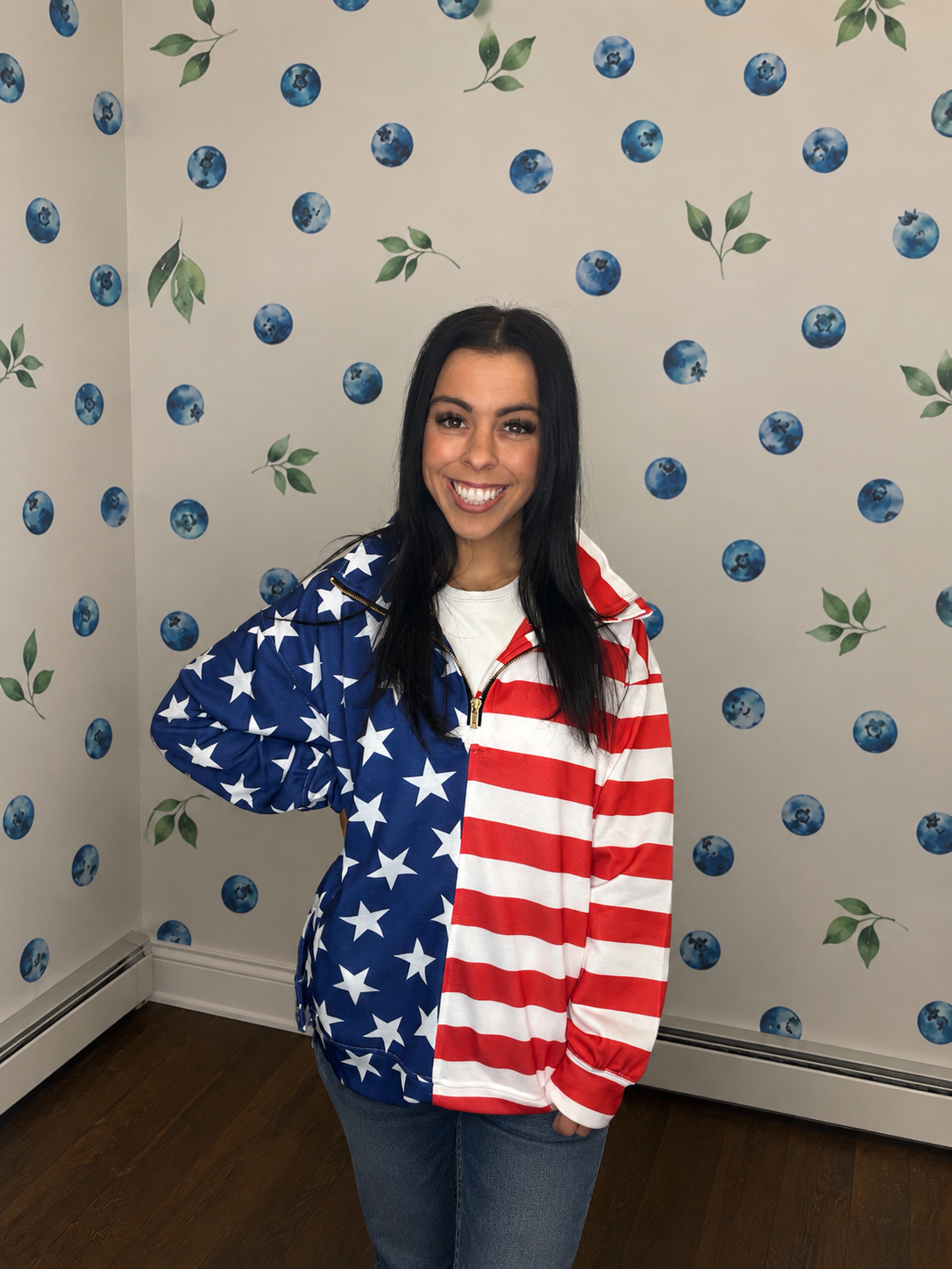 Stars and Stripes Quarter Zip Pullover