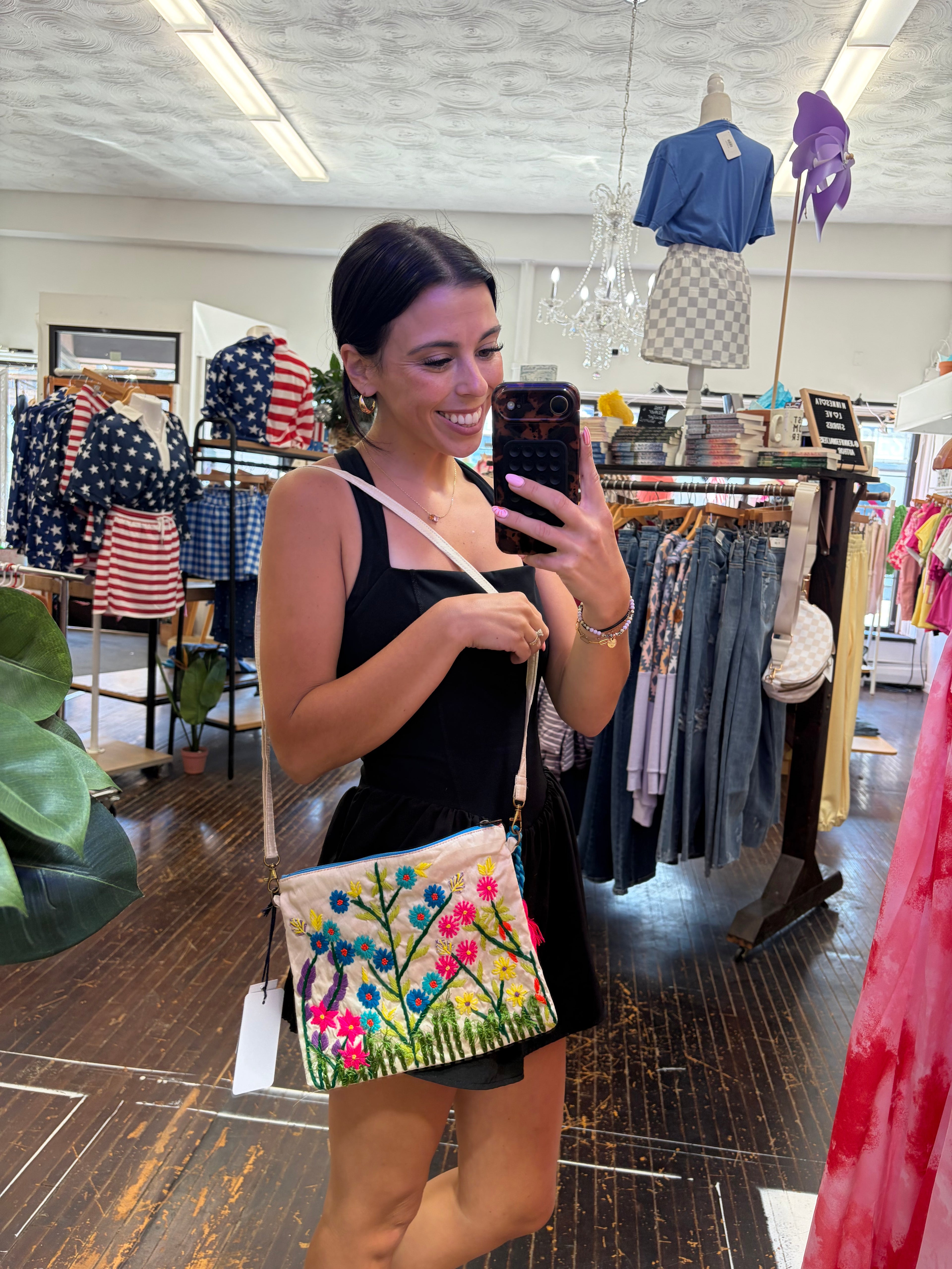 Embroidered Garden Crossbody