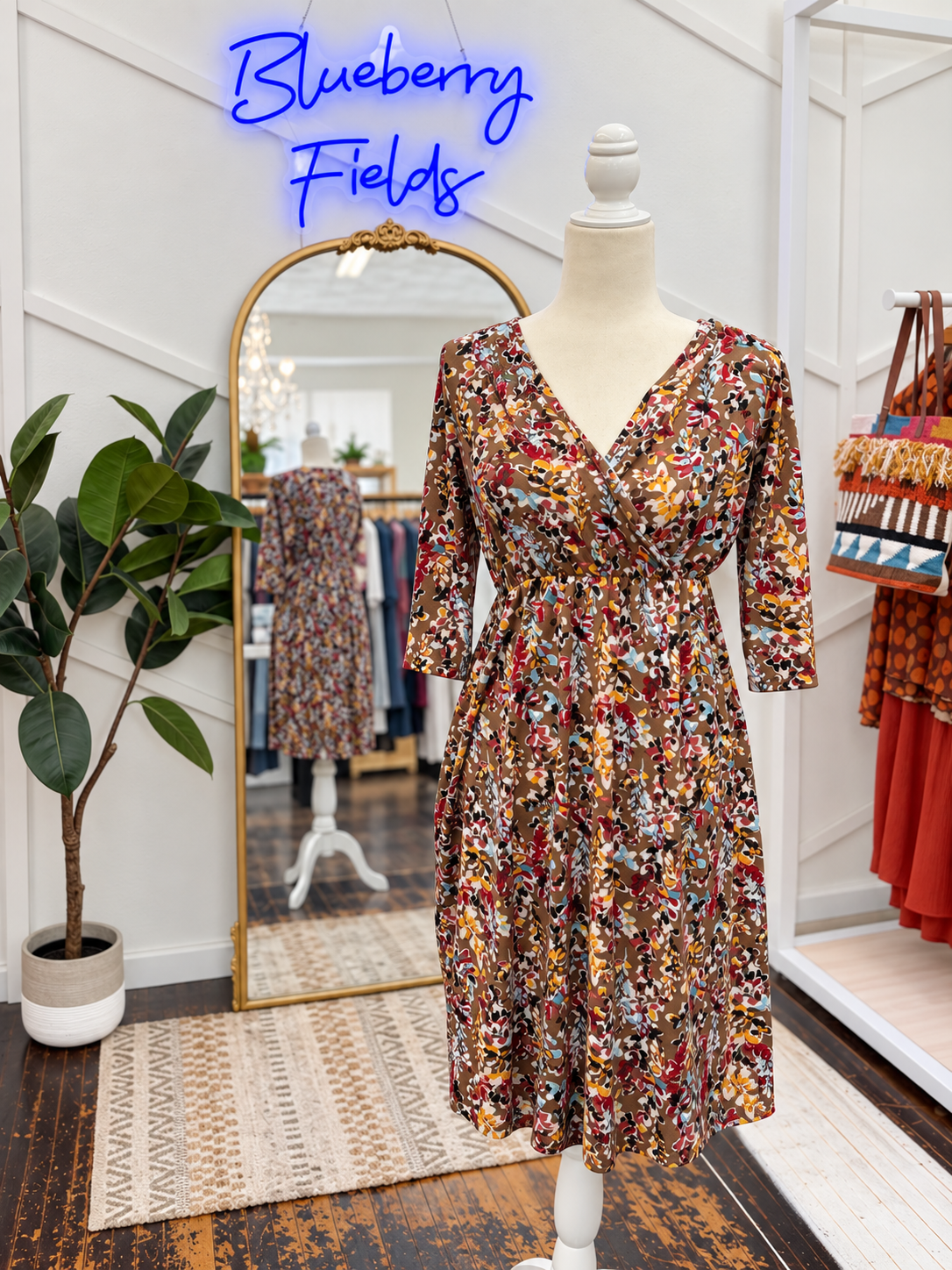 Taylor Mocha Floral Dress