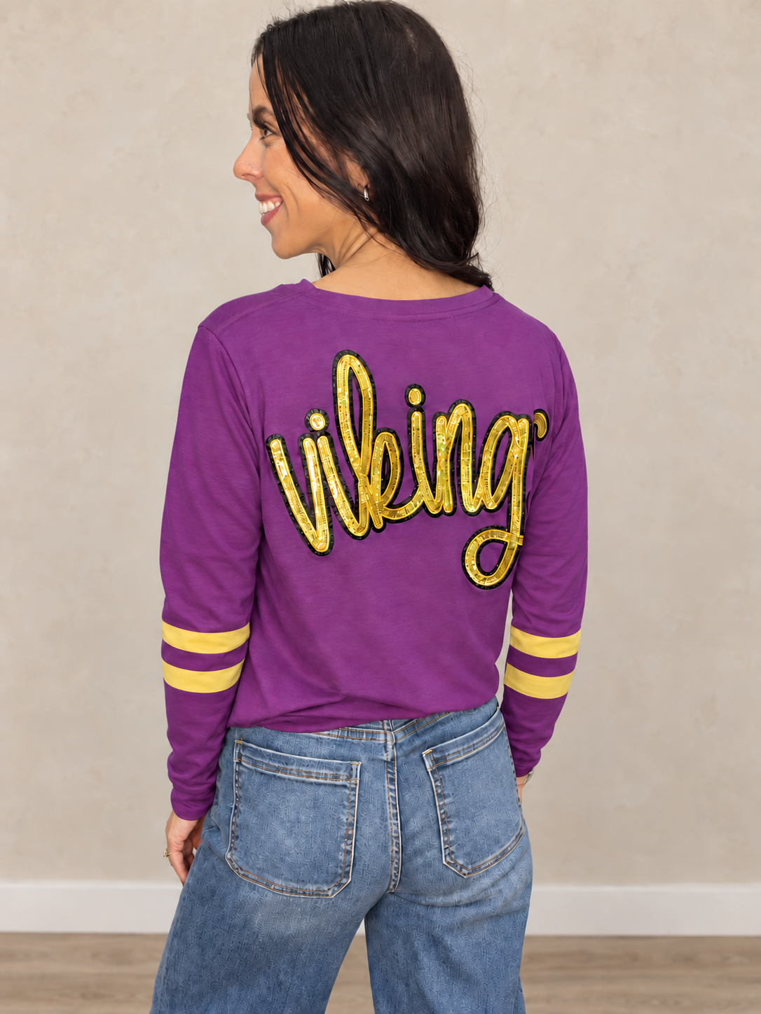 Vikings Sequin Varisty Top
