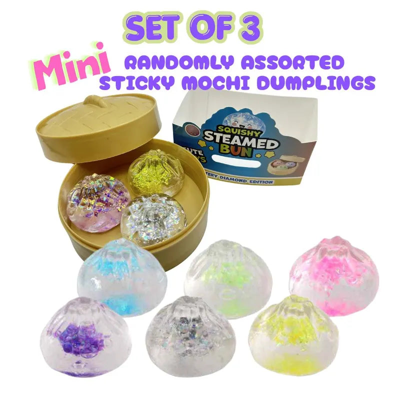 Set of 3 Baby Blinking Dumpling Squish