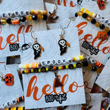 - Halloween Spooky Beaded bracelet and Grim-Reaper Hoops set