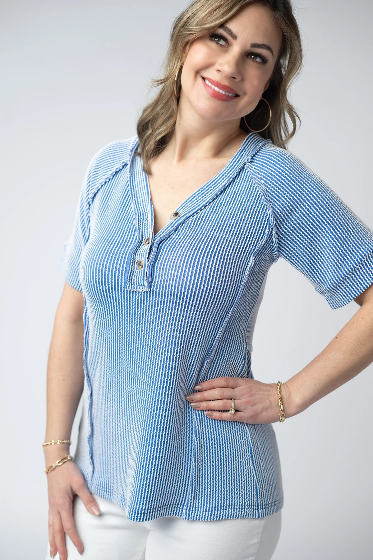 Juliette Button Top
