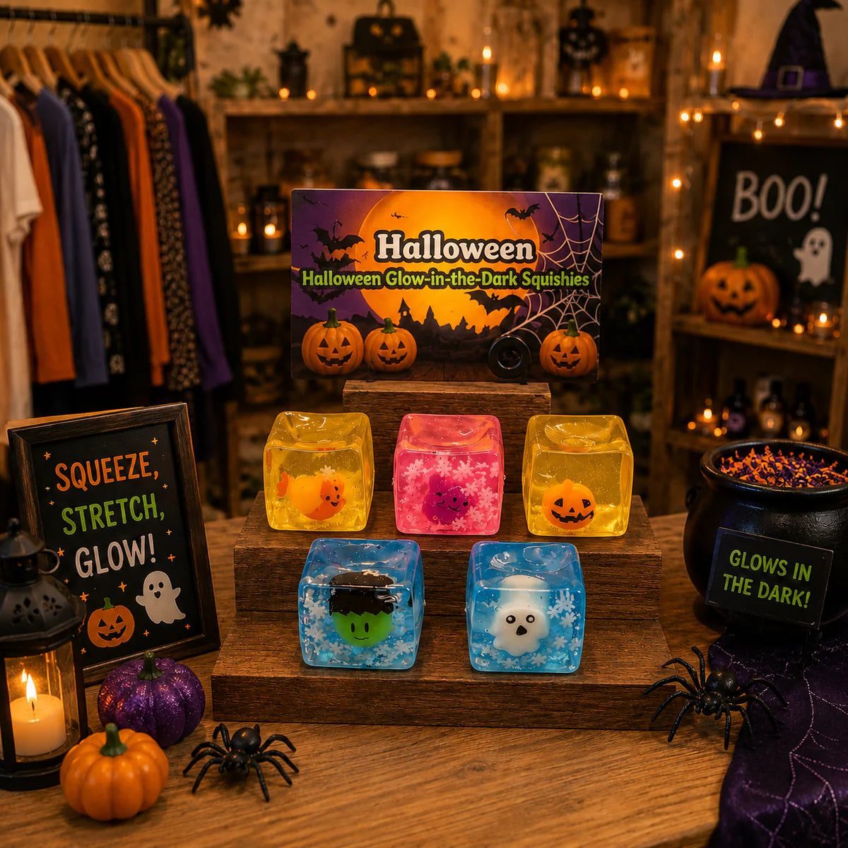 Halloween Glow in the Dark Squish Cubes